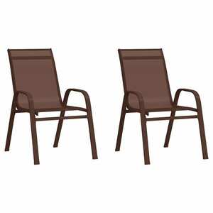 vidaXL 2 db barna textilén rakásolható kerti szék kép