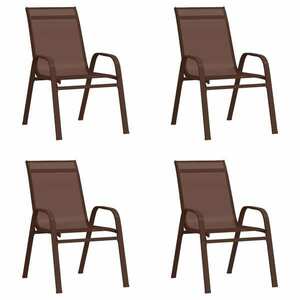 vidaXL 4 db barna textilén rakásolható kerti szék kép