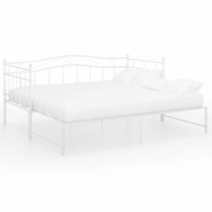 vidaXL fehér fém kihúzható kanapéágykeret 90 x 200 cm kép