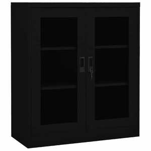 vidaXL fekete acél irodai szekrény 90 x 40 x 105 cm kép