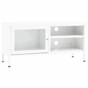 vidaXL fehér acél és üveg TV-szekrény 90 x 30 x 44 cm kép