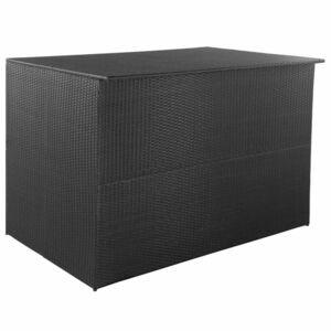 vidaXL fekete polyrattan kerti tárolóláda 150 x 100 x 100 cm kép