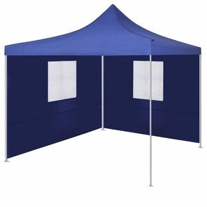 vidaXL kék színű összecsukható sátor 2 fallal 3 x 3 méter kép
