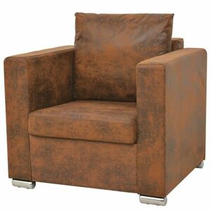 vidaXL barna művelúr fotel kép