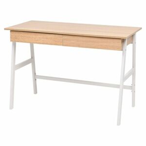 vidaXL tölgyfa/fehér színű íróasztal 110 x 55 x 75 cm kép