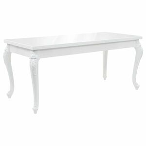 vidaXL magasfényű fehér étkezőasztal 179 x 89 x 81 cm kép