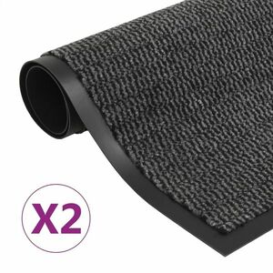vidaXL 2 db antracitszürke négyszögletes szennyfogó szőnyeg 40 x 60 cm kép