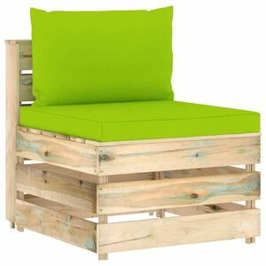 vidaXL zöld impregnált fa elemes középső kanapé párnákkal kép