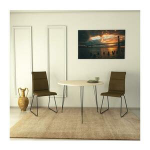 Étkezőasztal SANDALF 75x90 cm bézs/fekete kép
