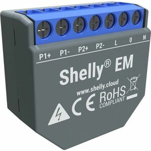 Shelly EM, fogyasztásmérő 2 x 120A - ig, 1 kimenet kép