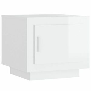 vidaXL magasfényű fehér szerelt fa dohányzóasztal 51 x 50 x 45 cm kép