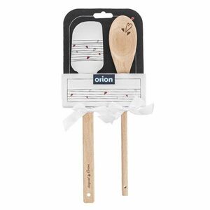 Orion konyhai spatula szil. /fa + főzőkanál SZÍVECSKE kép