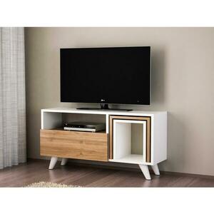 TV asztal NOVELLA 51x90 cm fehér/barna kép