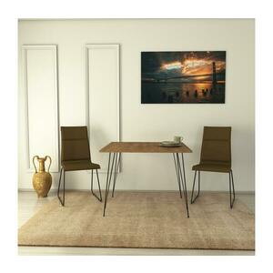 Étkezőasztal SANDALF 75x90 cm barna/fekete kép