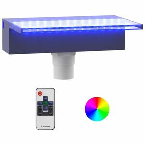 vidaXL akril vízeséskifolyó RGB LED-ekkel 30 cm kép
