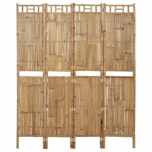 vidaXL 4 paneles bambusz térelválasztó 160 x 180 cm kép