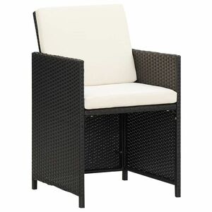 vidaXL fekete polyrattan kerti szék hát- és ülőpárnával kép