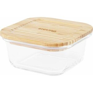 Siguro Glass Seal Bamboo élelmiszertároló edény 0, 5 l, 6, 5 x 13, 5 x 13, 5 cm kép