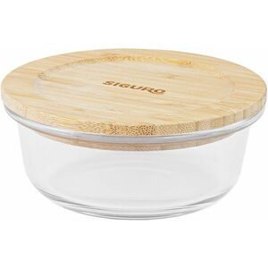 Siguro Glass Seal Bamboo élelmiszertároló edény 0, 4 l, 6 x 13 x 13 cm kép
