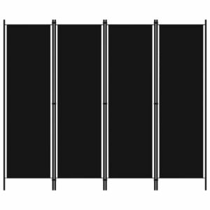 vidaXL fekete 4 paneles paraván 200 x 180 cm kép
