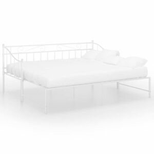 vidaXL fehér fém kihúzható kanapéágykeret 90 x 200 cm kép