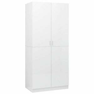 vidaXL magasfényű fehér forgácslap ruhásszekrény 80 x 52 x 180 cm kép