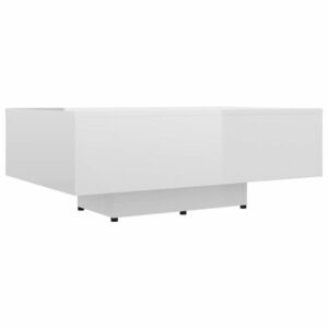 vidaXL magasfényű fehér forgácslap dohányzóasztal 85 x 55 x 31 cm kép