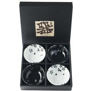 Made in Japan Black & White Sakura tálkészlet 100 ml 4 darab kép