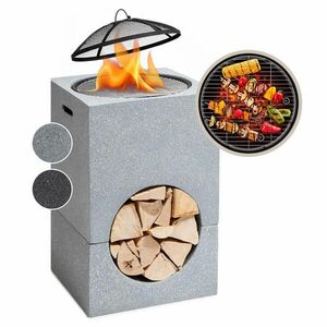 Blumfeldt Monolith, tűzhely grillráccsal, MGO és acél burkolattal, szikravédelemmel együtt kép