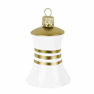 3 db-os fehér-aranyszínű harang alakú üveg karácsonyi dísz készlet - Ego Dekor kép