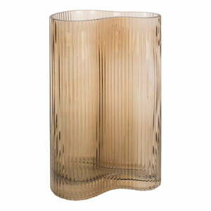 Wave világosbarna üveg váza, magasság 27 cm - PT LIVING kép