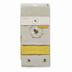 Bumble Bees 3 db-os bézs-sárga pamut konyharuha szett - Cooksmart ® kép