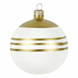 3 db-os fehér-aranyszníű üveg karácsonyi dekoráció készlet - Ego Dekor kép