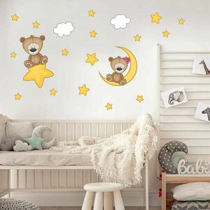 Gyerekszoba falmatrica - Maci csillagokkal kép