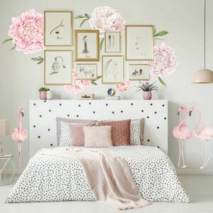 Falmatricák hálószobába - Rózsaszín bazsarózsa kép