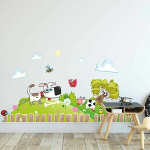 Gyerekszoba falmatrica - Kutya és tehén kép