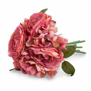 Kamélia művirág csokor, rózsaszín, 19 x 25 cm kép