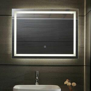 AQUAMARIN Fürdőszobatükör LED világítás 80 x 60 cm 28 W kép