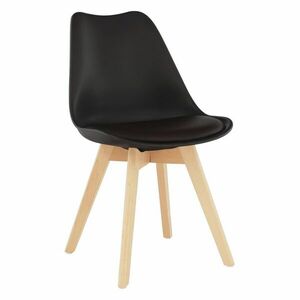 Modern műanyag szék üléspárnával, bükk - barna - CARDIFF - Butopêa kép