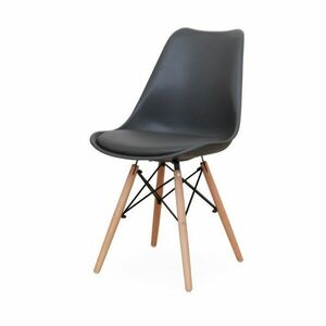 Modern párnás műanyag szék, sötétszürke - FJORD - Butopêa kép