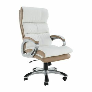 Műbőr irodai szék, fehér-bézs - SIOUX - Butopêa kép