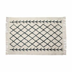 Rojtos pamutszőnyeg, fekete mintával, 170x120, fehér - PRIMITIF - Butopêa kép