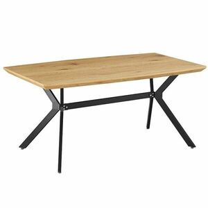 Étkezőasztal, 160x90 cm, tölgy-fekete - BOSTON - Butopêa kép