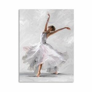 Vászon falikép, táncos, 60x80 cm, fehér - BALLERINE - Butopêa kép