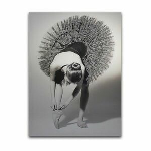 Vászon falikép, ballerina, 60x80 cm, fekete-fehér - BALLERINE - Butopêa kép