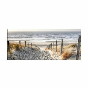 Vászon falikép, út a tengerpartra, 30x95 cm, barna - VERS LA MER - Butopêa kép