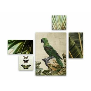 Vászon kép szett, papagáj, 70x150 cm, zöld - VIVIFIANT - Butopêa kép