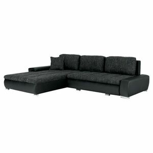 Kinyitható kanapé, megfordítható L alakkal, fekete - EDOUARD - Butopêa kép
