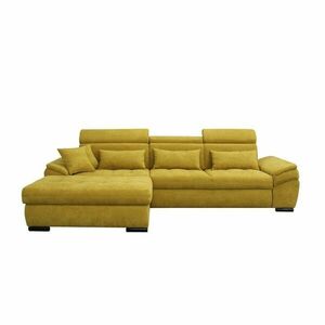 Fejtámlás kinyitható kanapé, balos, mustársárga - STANISLAS - Butopêa kép