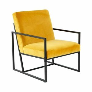 Bársony fotel, fém vázzal, világos narancssárga - CAPRI - Butopêa kép